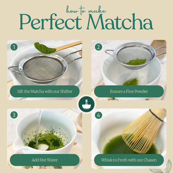 Matcha Whisk Set - Complete 7 Piece Matcha Kit (White)