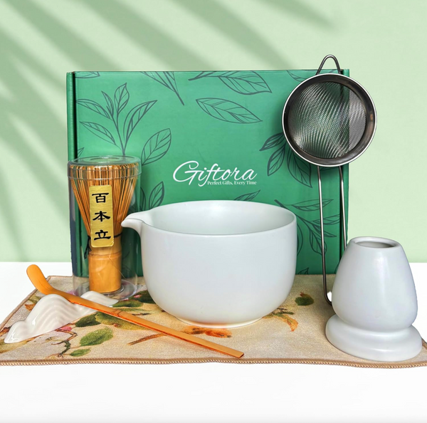Matcha Whisk Set - Complete 7 Piece Matcha Kit (White)